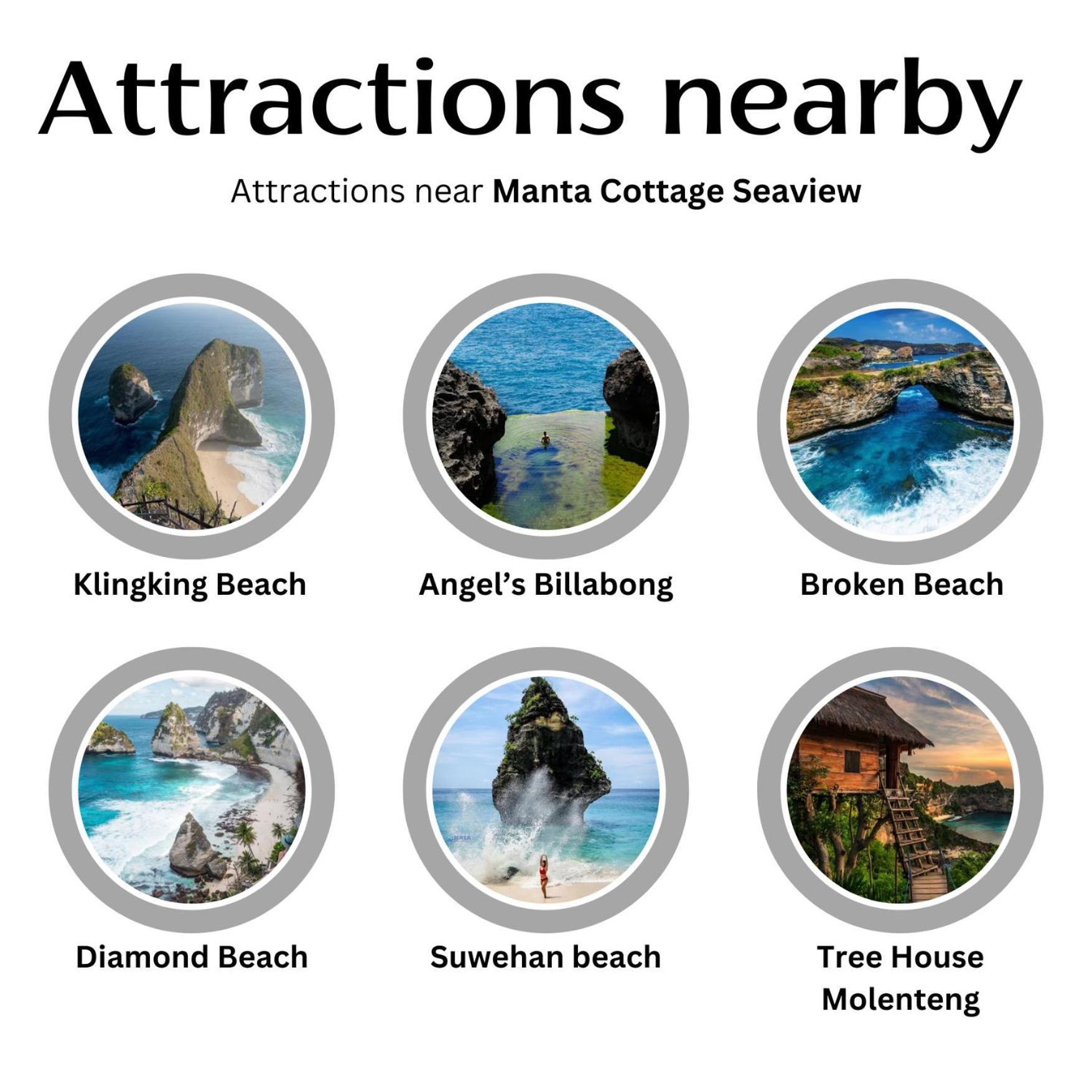 Manta Cottages With Sea View Batununggul Exteriör bild